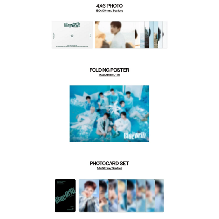 ATEEZ (에이티즈) - [8TH ANNIVERSARY "BLUE DRIFT" EXHIBITION MD] PHOTOBOOK + [EXTRA PC]