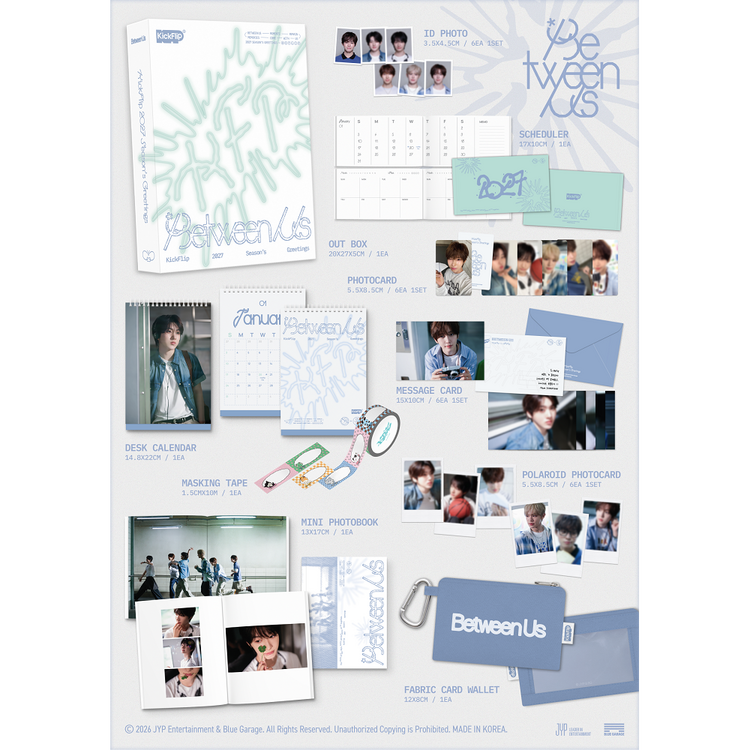 [PREORDER] KICKFLIP (킥플립) - 2027 SEASON'S GREETINGS "BETWEEN US" - [CALENDAR] PACKAGE + [KPOP TOGETHER PC SET]