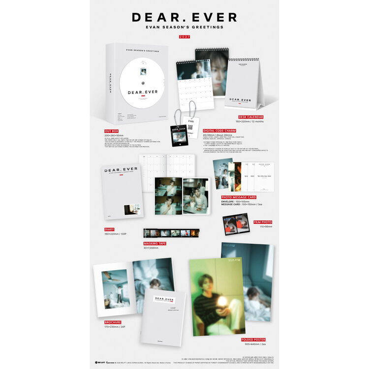 [PREORDER] EVAN - 2027 SEASON'S GREETINGS "DEAR. EVER" - [DESK CALENDAR] PACKAGE + [WITHMUU POB]