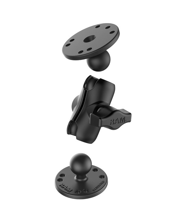 RAM Mounts Double Ball Mount With VESA Plate - RAM-101U-B-2461 - 1.5" Ball, 75x75mm