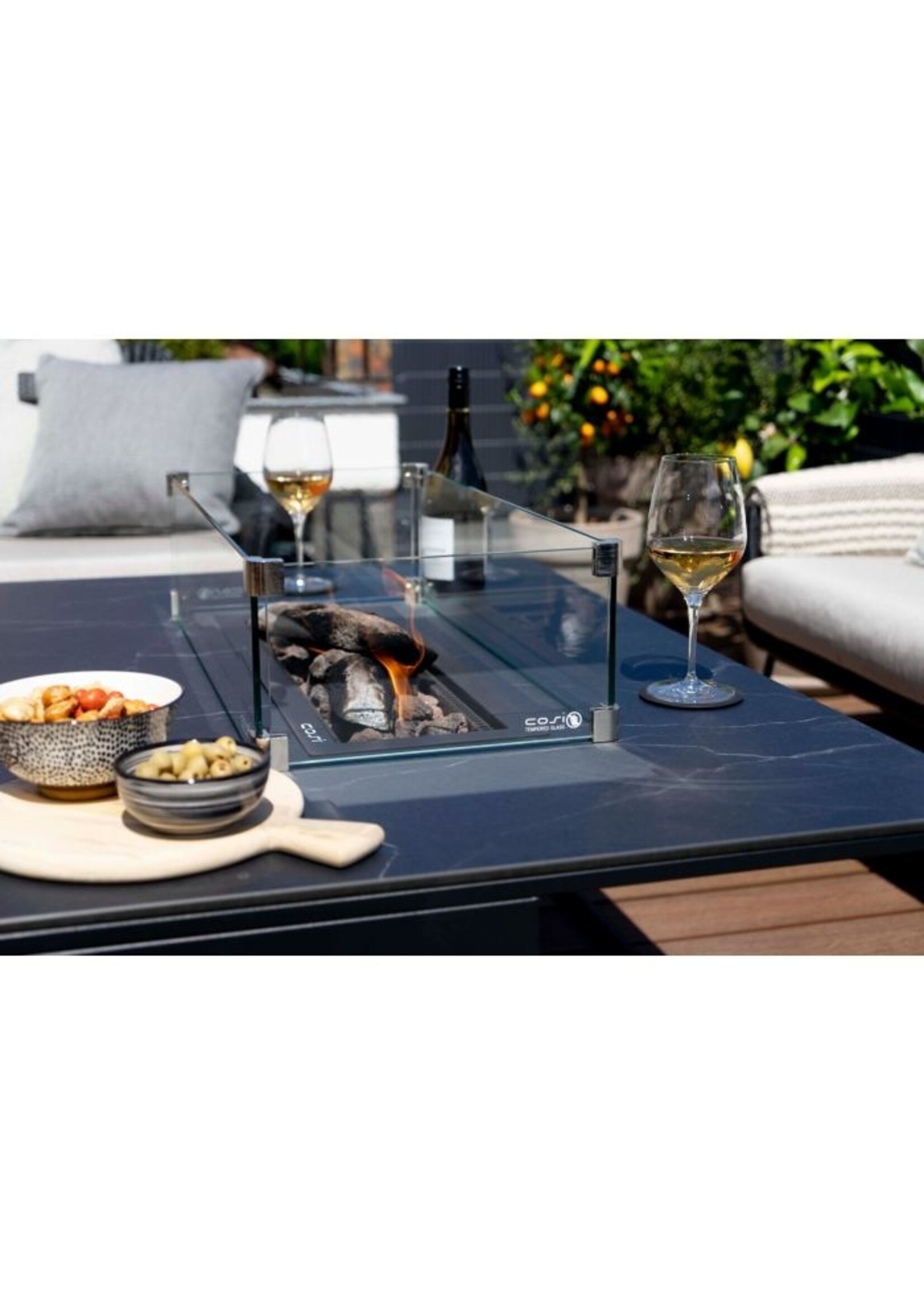 Cosifires Cosidesign Line black frame / black marble look top