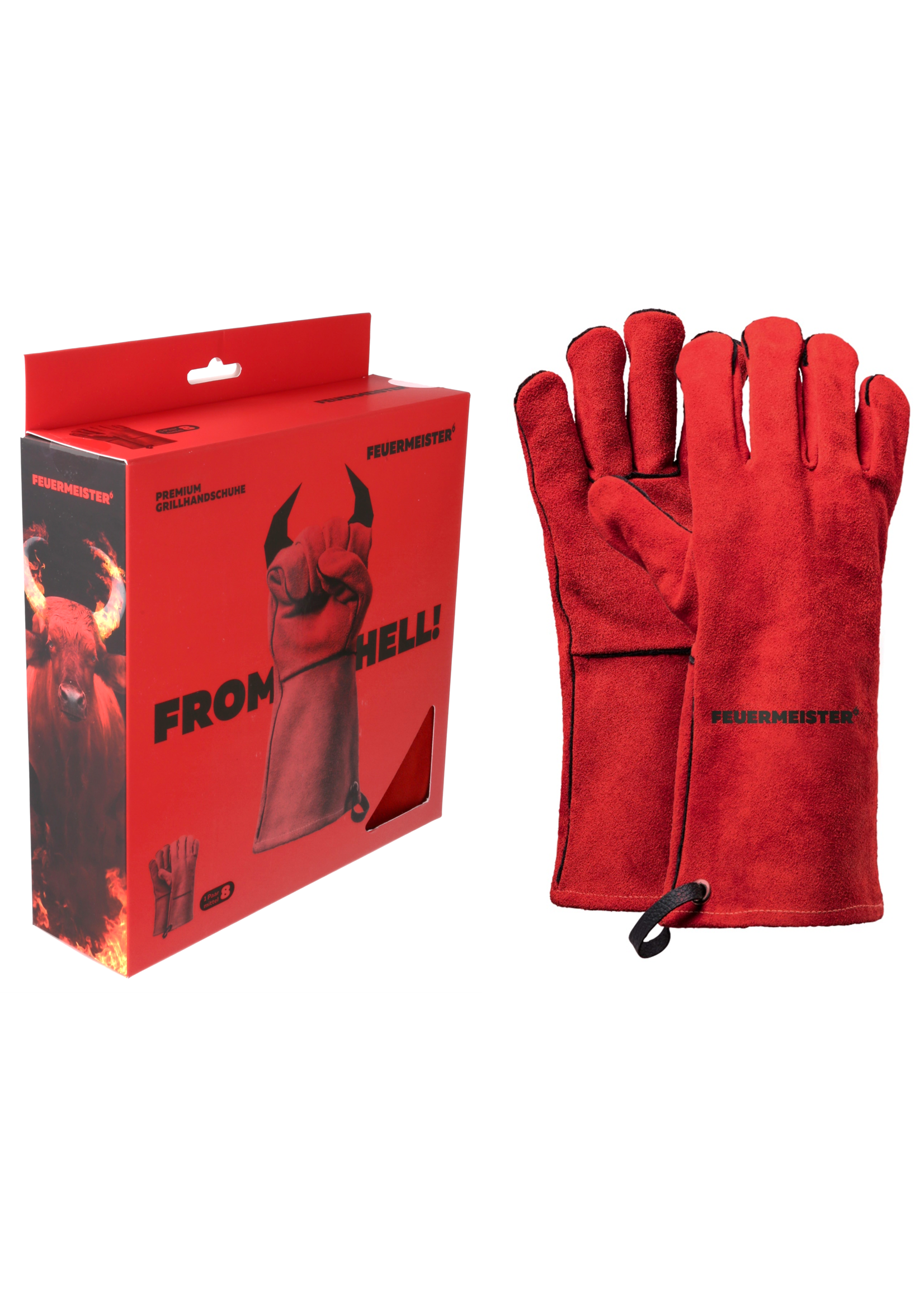 Feuermeister Feuermeister Premium  BBQ Grillhandschoenen Rood