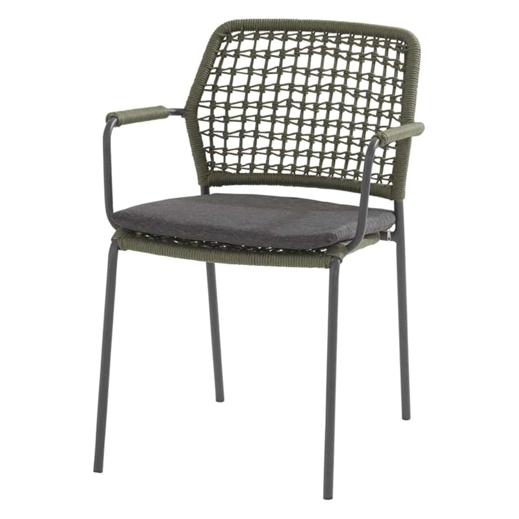 4SO 4SO Barista stacking chair Green with cushion