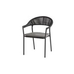 4SO 4SO taste Sienna Stacking dining Chair Rope mid grey with cushions