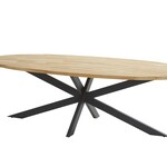 4SO 4SO Prado dining table ellips 240 X 115 cm Natural teak  top with anthracite legs