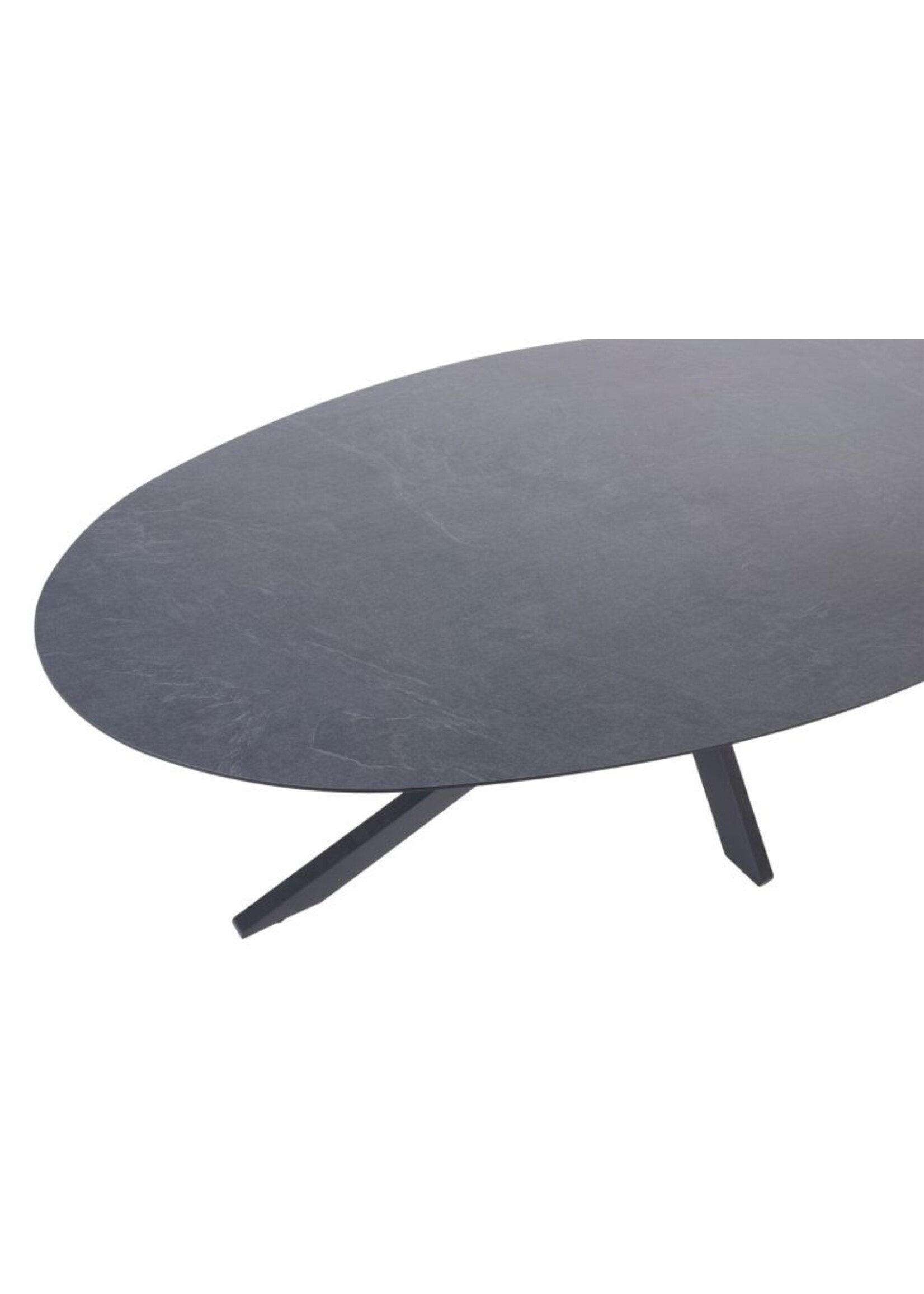 4SO 4SO Privada tafel ovaal HPL blad slate antraciet (240x107 ) with table frame anthracite ellipse