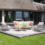 4SO 4SO Capalbio organic living 3 seater bench terre  with 3 cushions