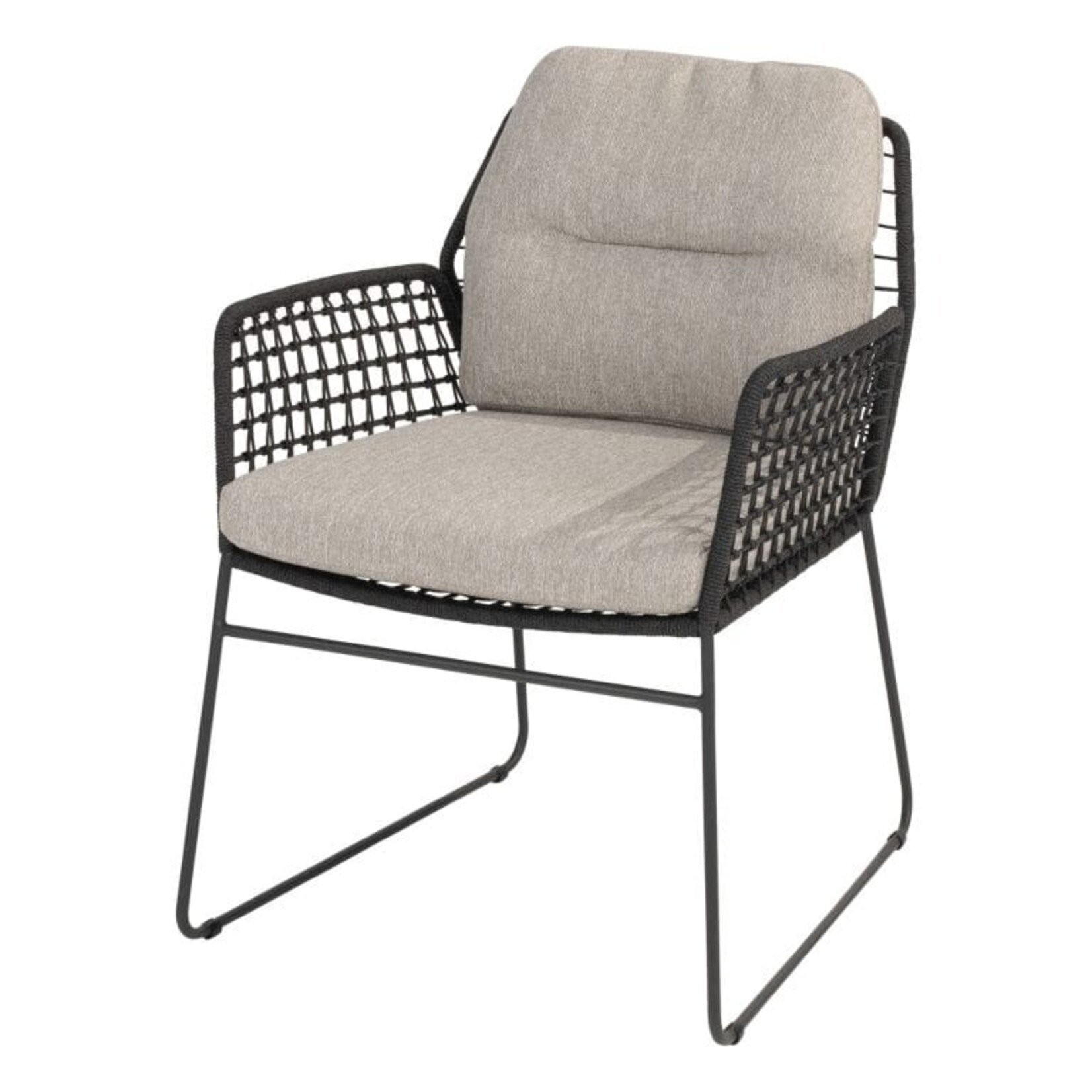 4SO 4SO Rhodos dining chair anthracite with 2  cushions