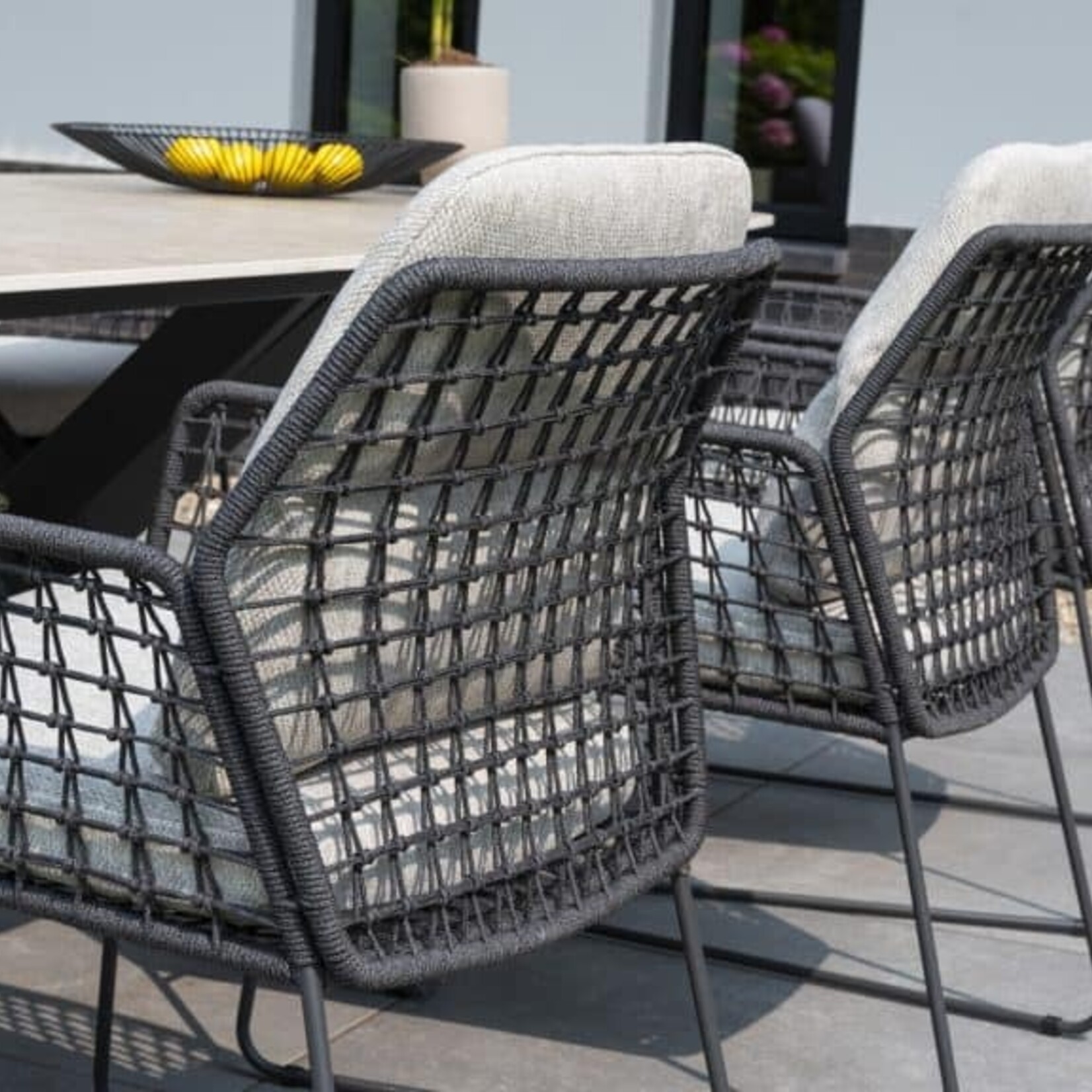 4SO 4SO Rhodos dining chair anthracite with 2  cushions