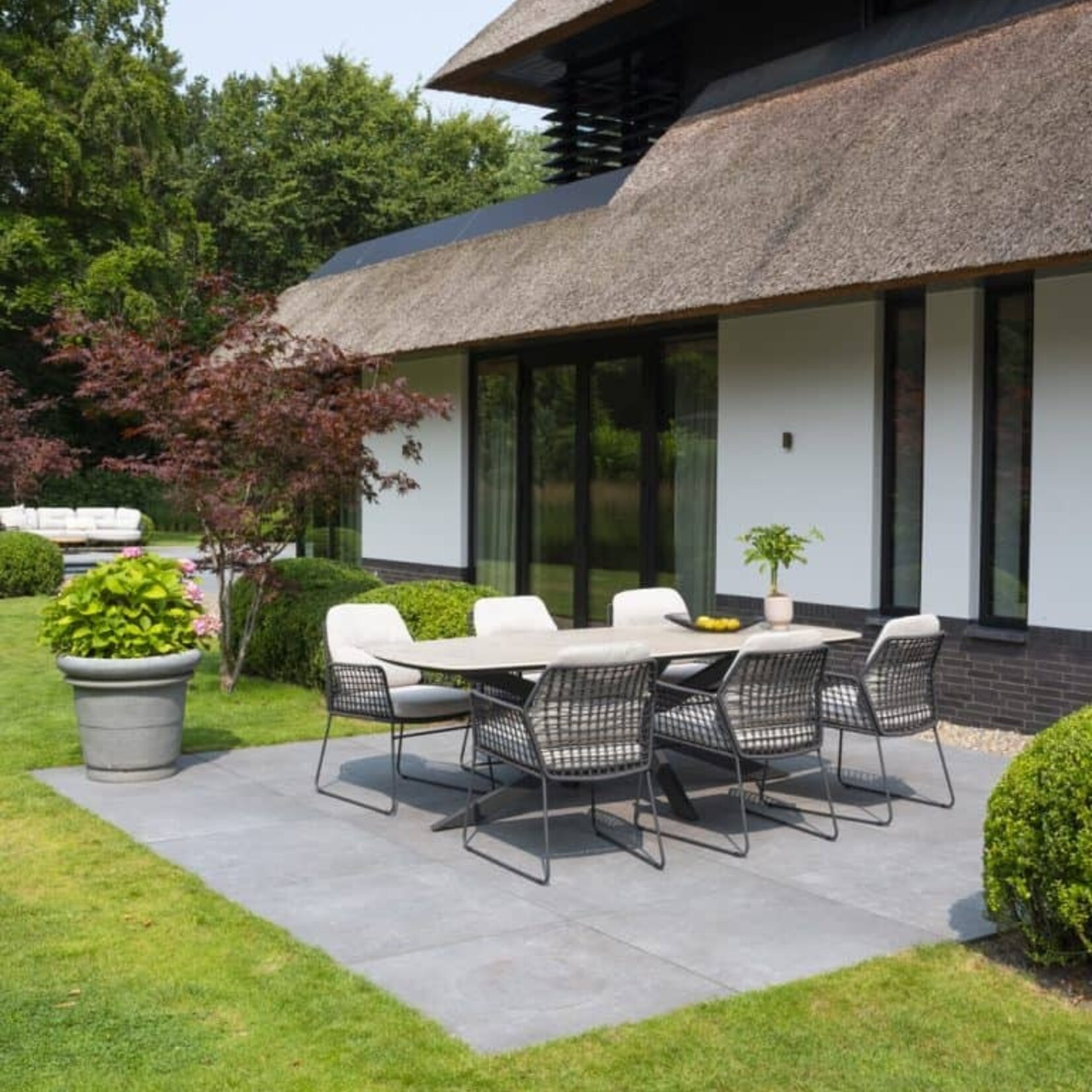 4SO 4SO Rhodos dining chair anthracite with 2  cushions