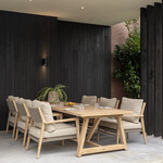 4SO 4SO Low Dining brushed teak set - Noah tafel 300cm + 6x Julia chair