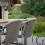 Yoi YOI |  Vedella high dining stoel  Kleur frame: Salix | Kussen kleur: Flax beige