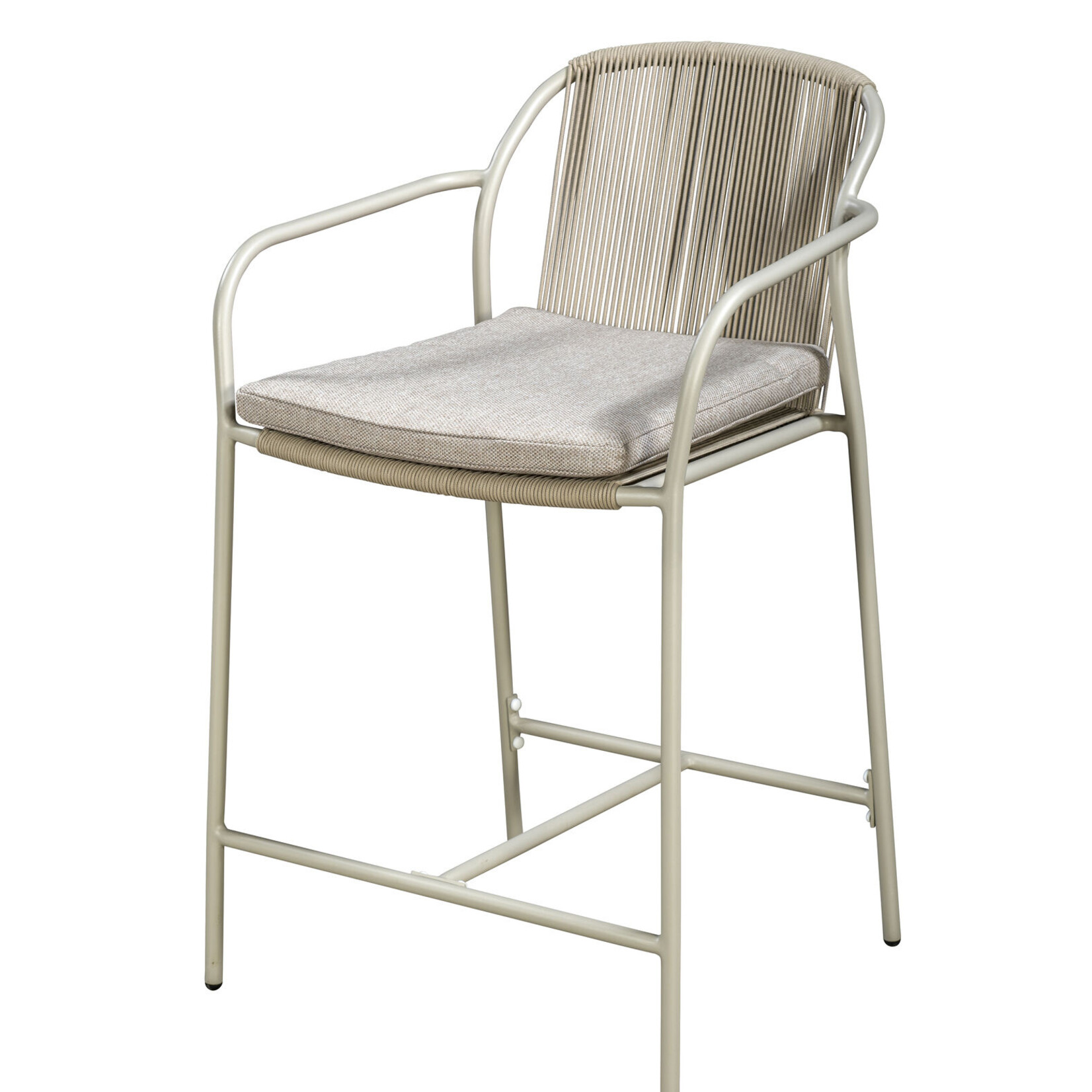 Yoi YOI |  Vedella high dining stoel  Kleur frame: Salix | Kussen kleur: Flax beige
