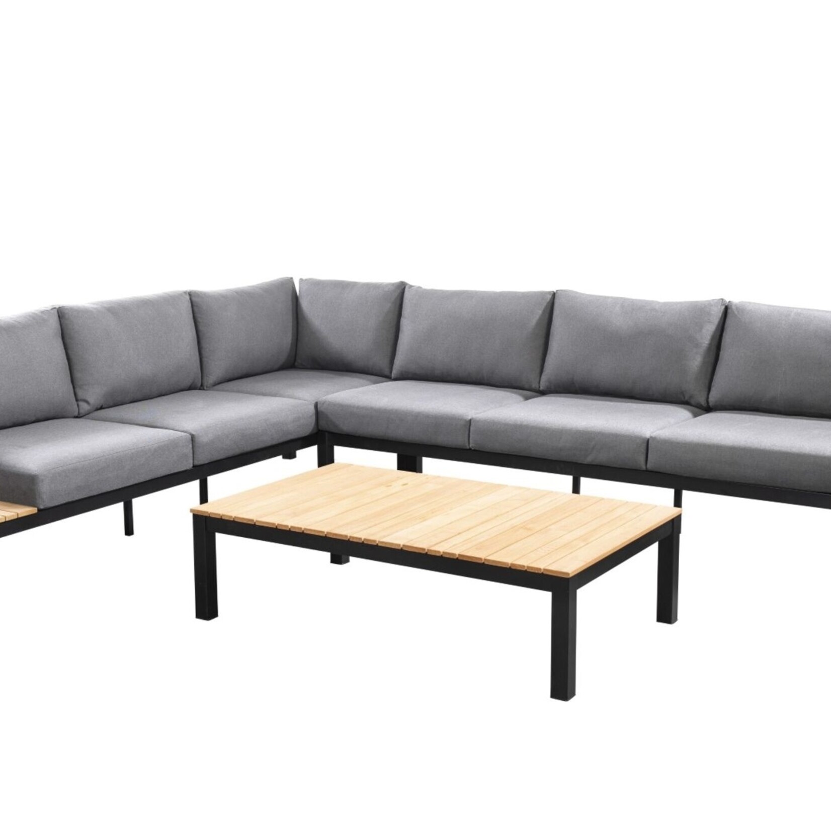 Yoi YOI |  Tori cornerset  alu black teak / mixed grey