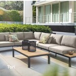 Yoi YOI |  Tori cornerset  alu black teak / mixed grey