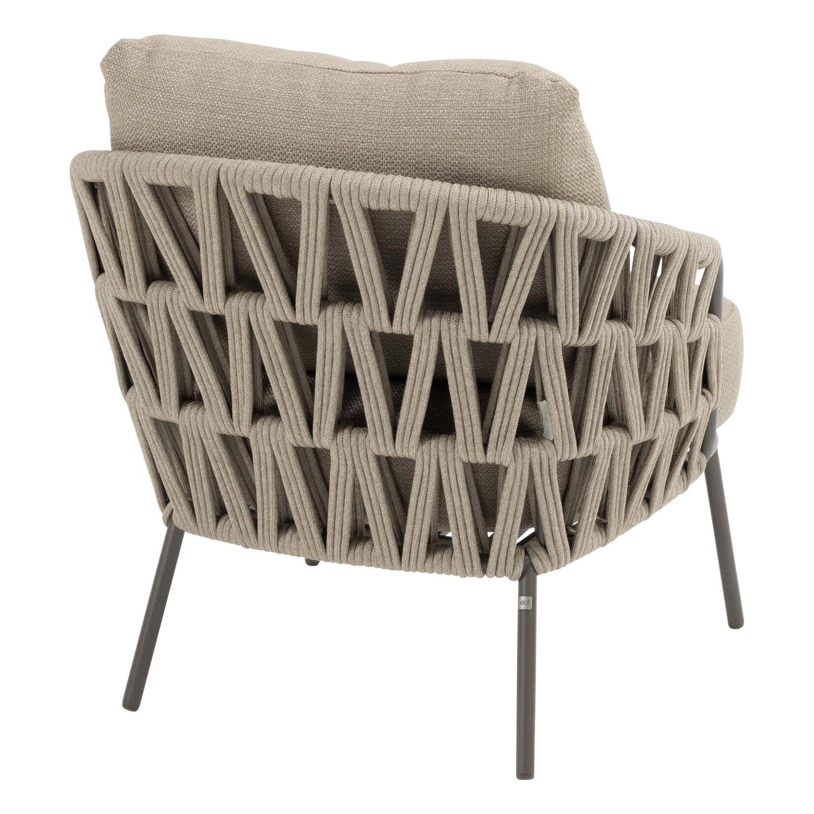 4SO 4SO Mallorca low dining chair terre with 2 cushions