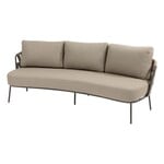 4SO 4SO Mallorca 3 seater low dining bench terre with 4 cushions