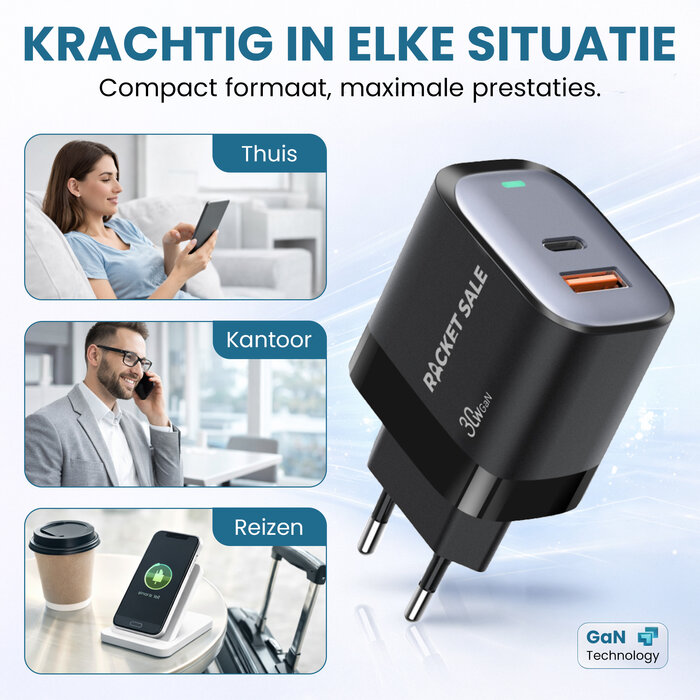 Rocket Sale® 30W Dual Adapter USB A+C