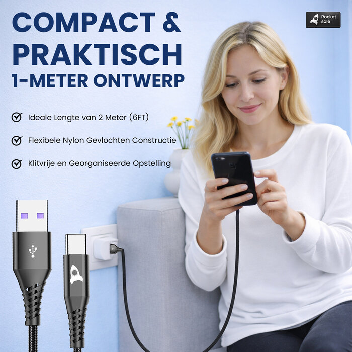 Rocket Sale® Oplaad kabel Type-A > Type-C 2M