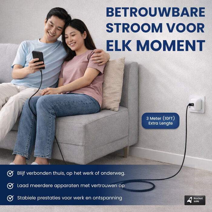 Rocket Sale® Oplaad kabel Type-C > Type-C 3M