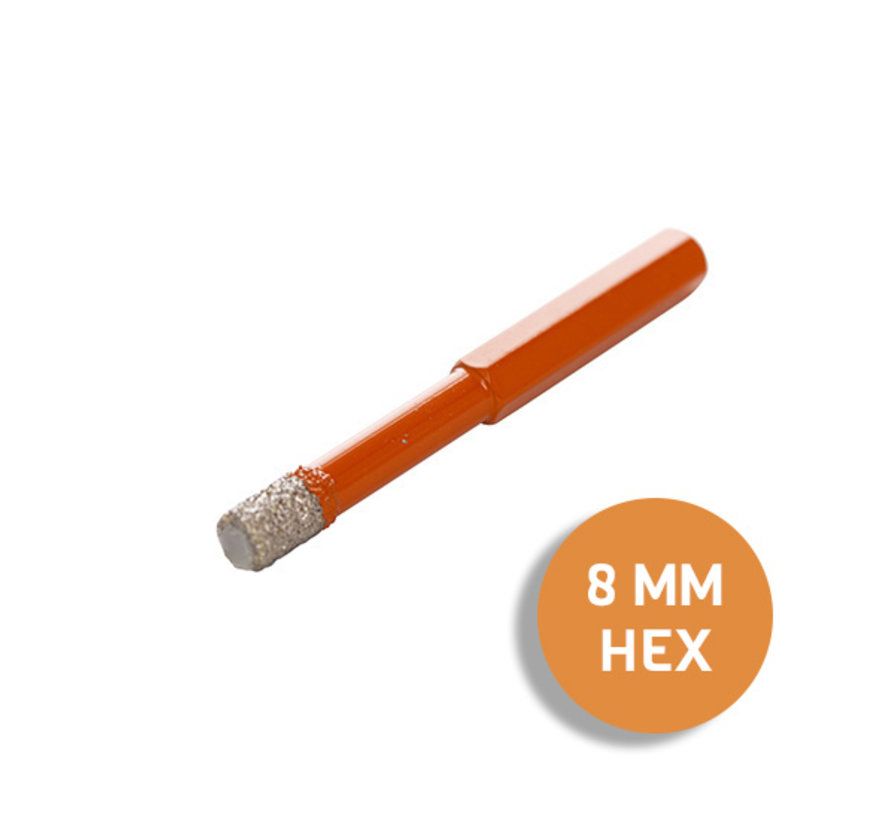 Fix Plus ® Tegelboor 6 Kant - Wax Ø 8mm.