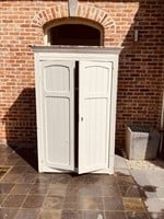 Antique Cabinet with White patina and 3 shelves