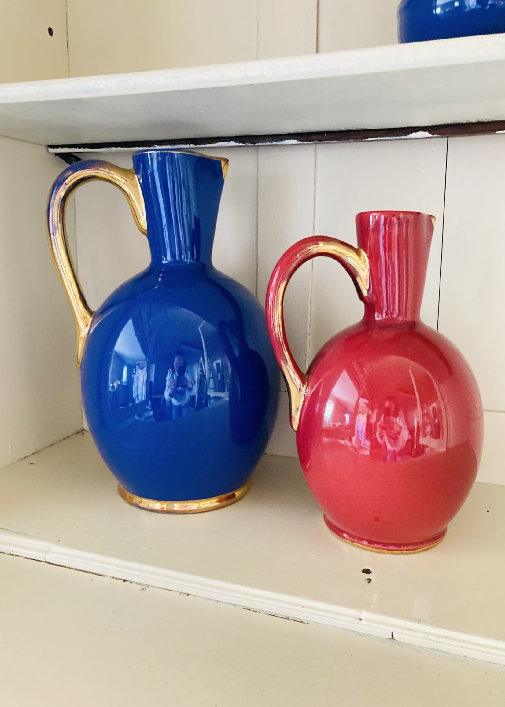 Boch Vase Blue Klein, Large with single handle