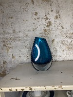 Crystal Blue green vase Made in Belgium