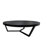 Magnolia Salontisch D100xH30cm Metall schwarz & Eiche furniert schwarz