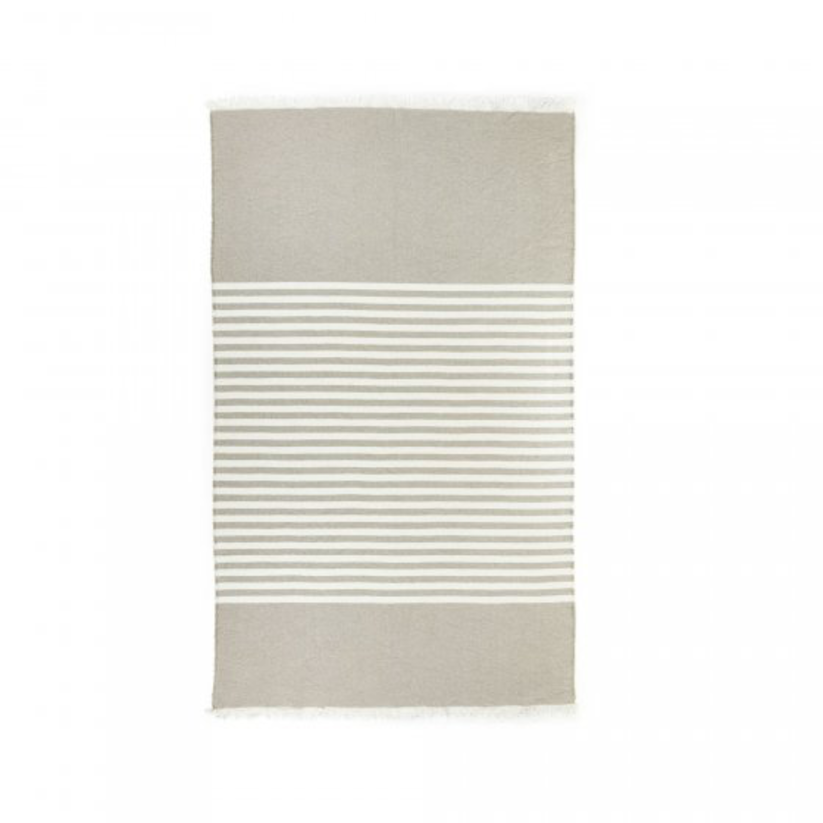 Plaid stripe flax/white 140x220cm