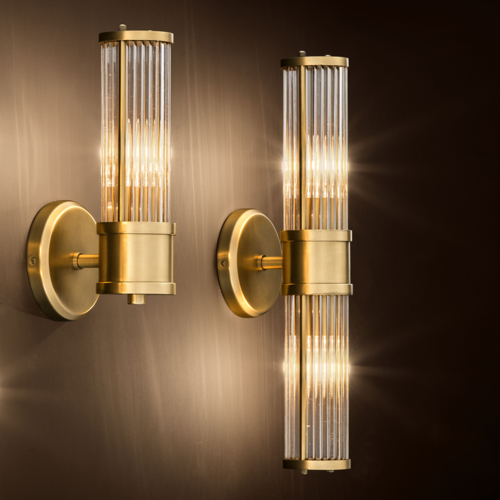 Claridges Double Wandlampe 12x13xH46.5cm brass