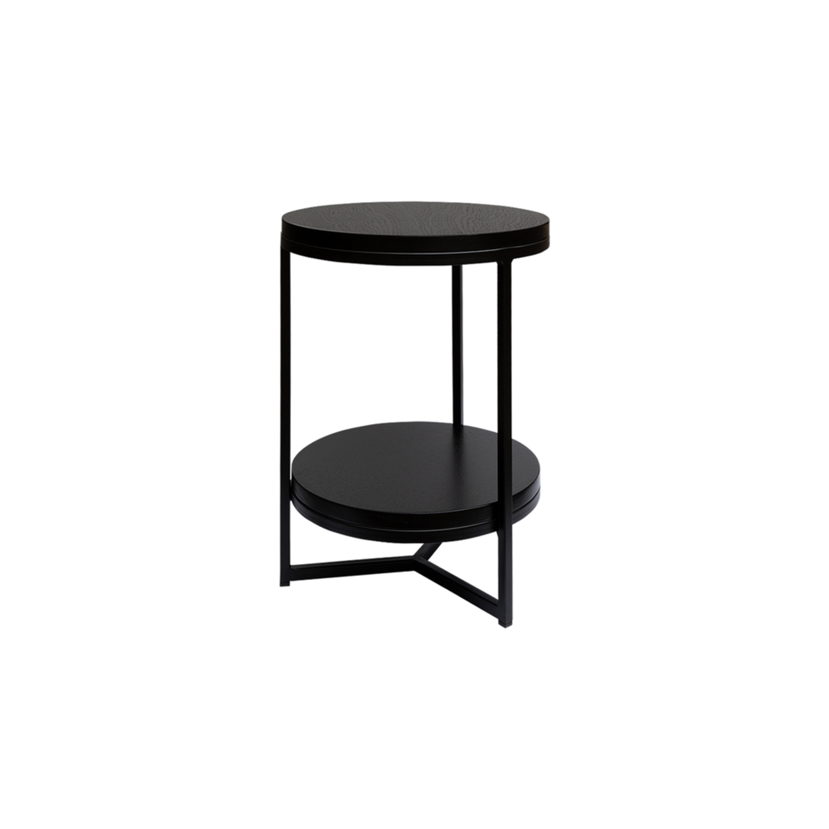 Clarina Beistelltisch D30xH45cm Metall schwarz & Eiche schwarz