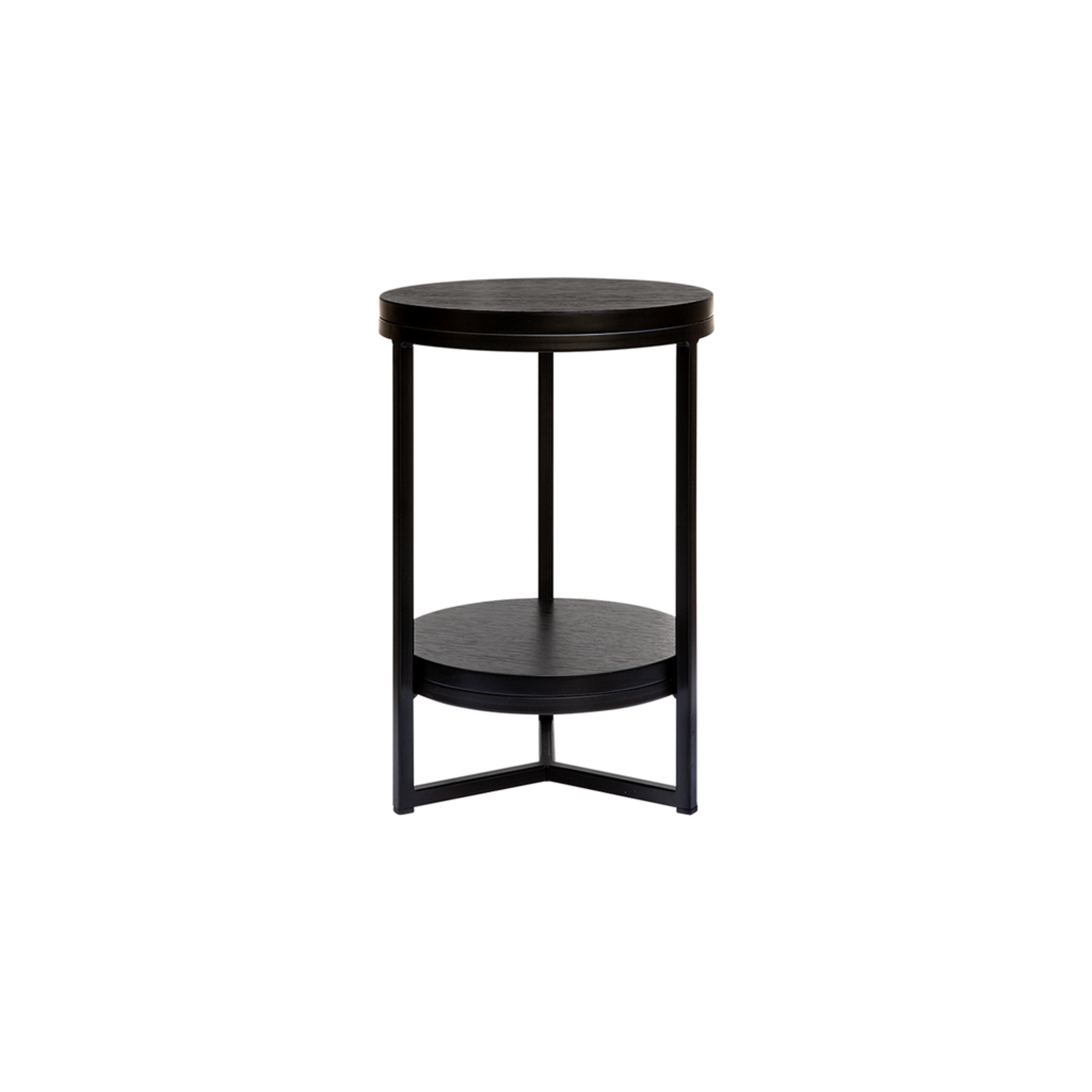 Clarina Beistelltisch D30xH45cm Metall schwarz & Eiche schwarz