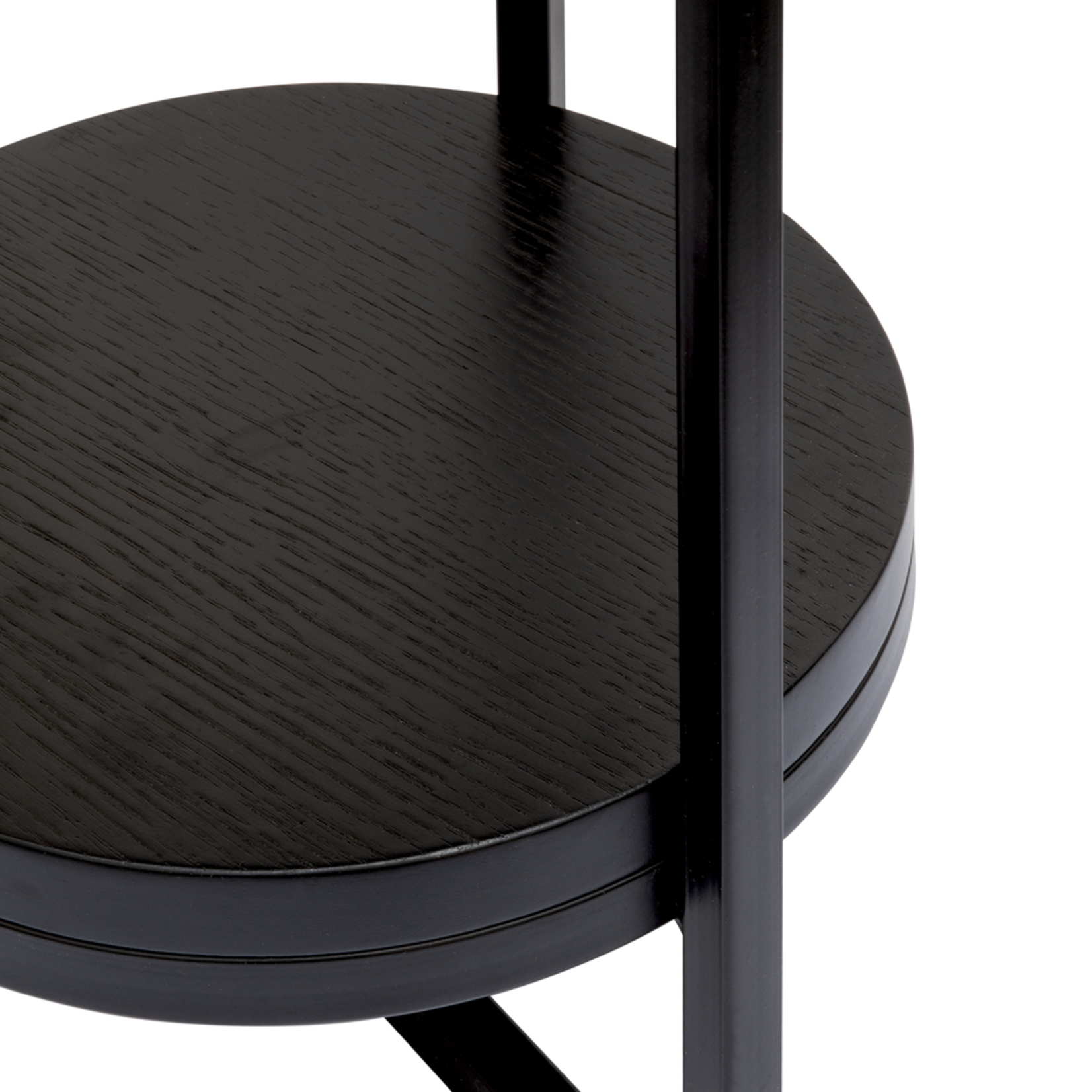Clarina Beistelltisch D30xH45cm Metall schwarz & Eiche schwarz