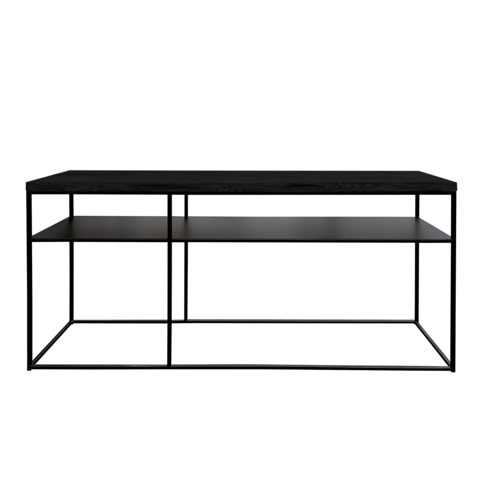 Bryson Sideboard B160xT40xH81cm Metall schwarz & Eiche furniert schwarz