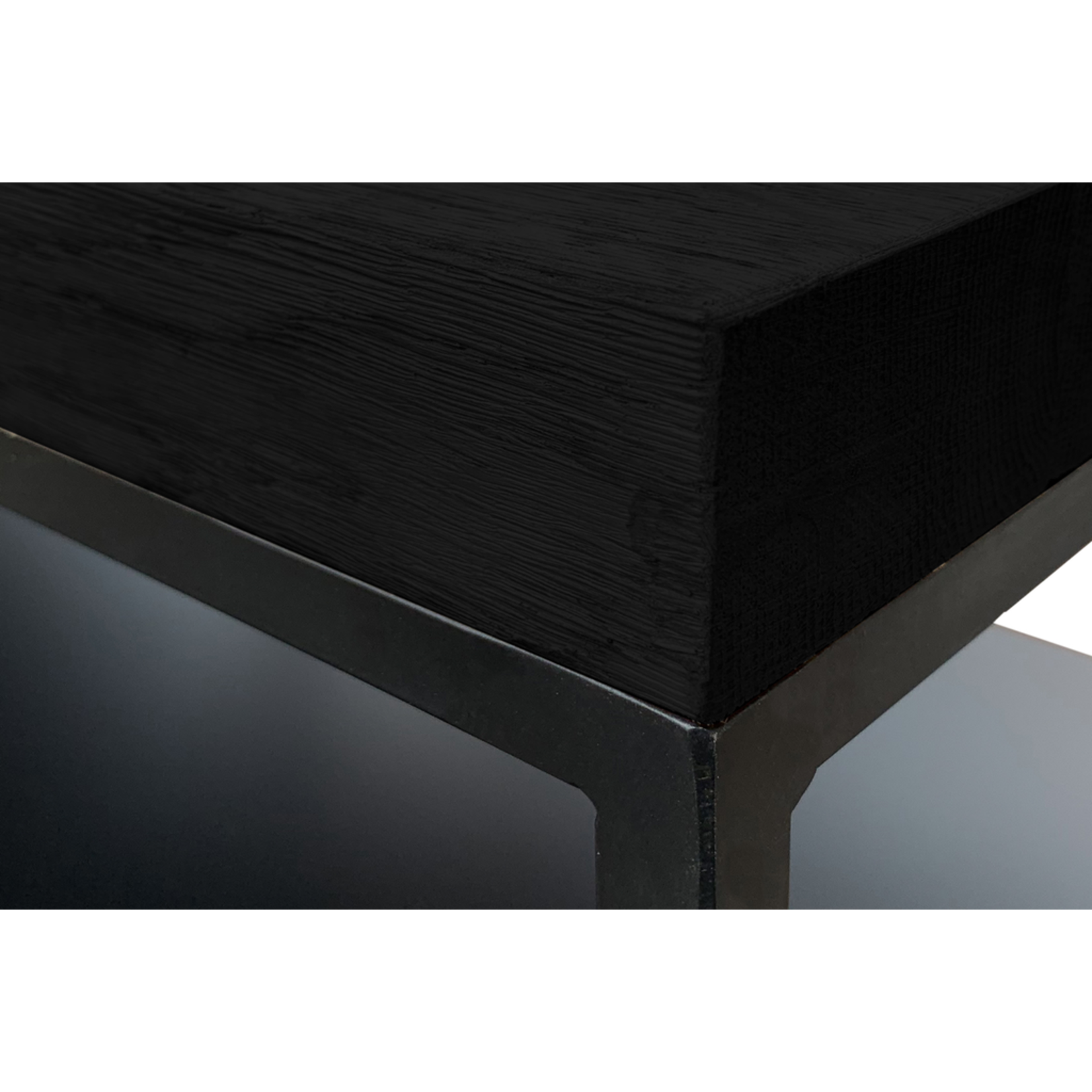 Bryson Sideboard B160xT40xH81cm Metall schwarz & Eiche furniert schwarz