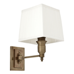 Lexington Single Wandlampe B14xT22xH27cm brass & Stoff weiss