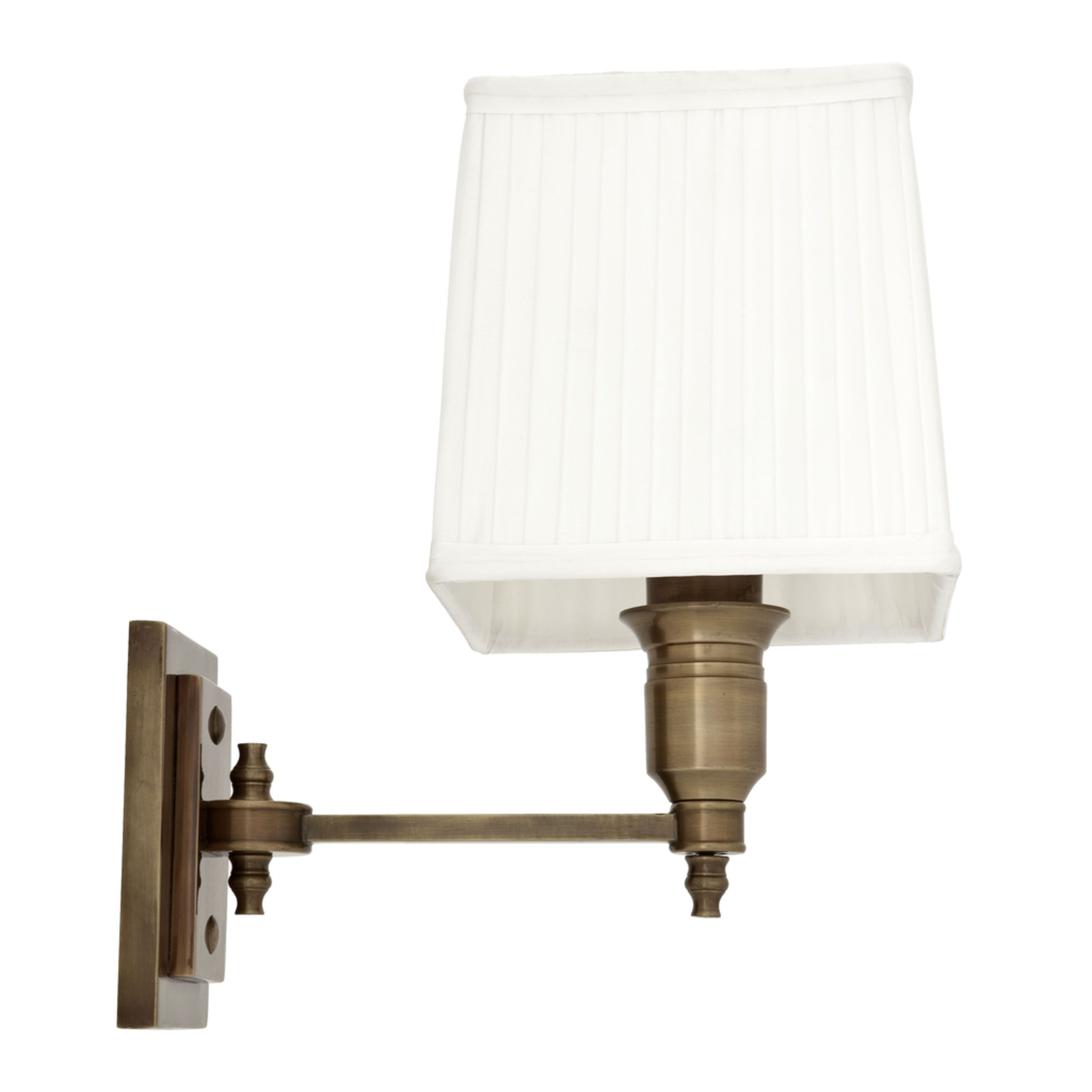 Lexington Single Wandlampe B14xT22xH27cm brass & Stoff weiss