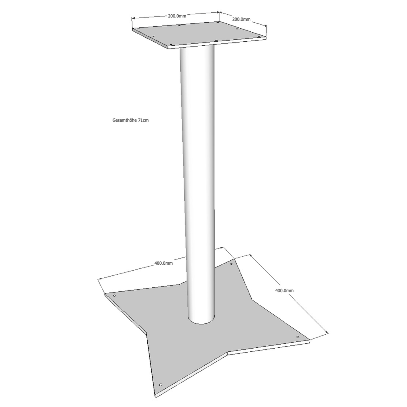 Bistro Tischgestell Medley 40x40xH71cm