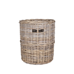 Rattan Wäschekorb m. Deckel M, D39xH50cm