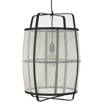 Hängelampe Bambus/Leinen gross, D42xH65cm