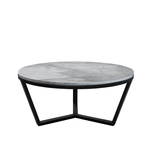Magnolia Salontisch D80xH38cm Metall schwarz & Carrara weiss