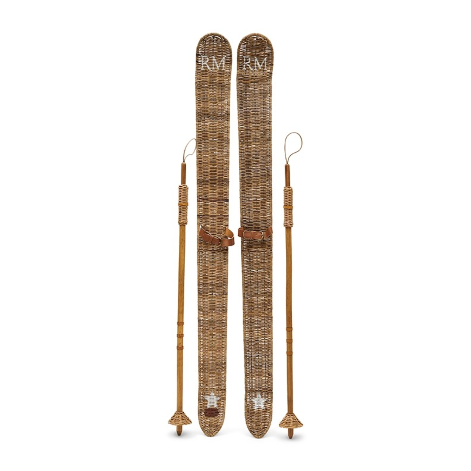 Rustic Rattan Ski Set