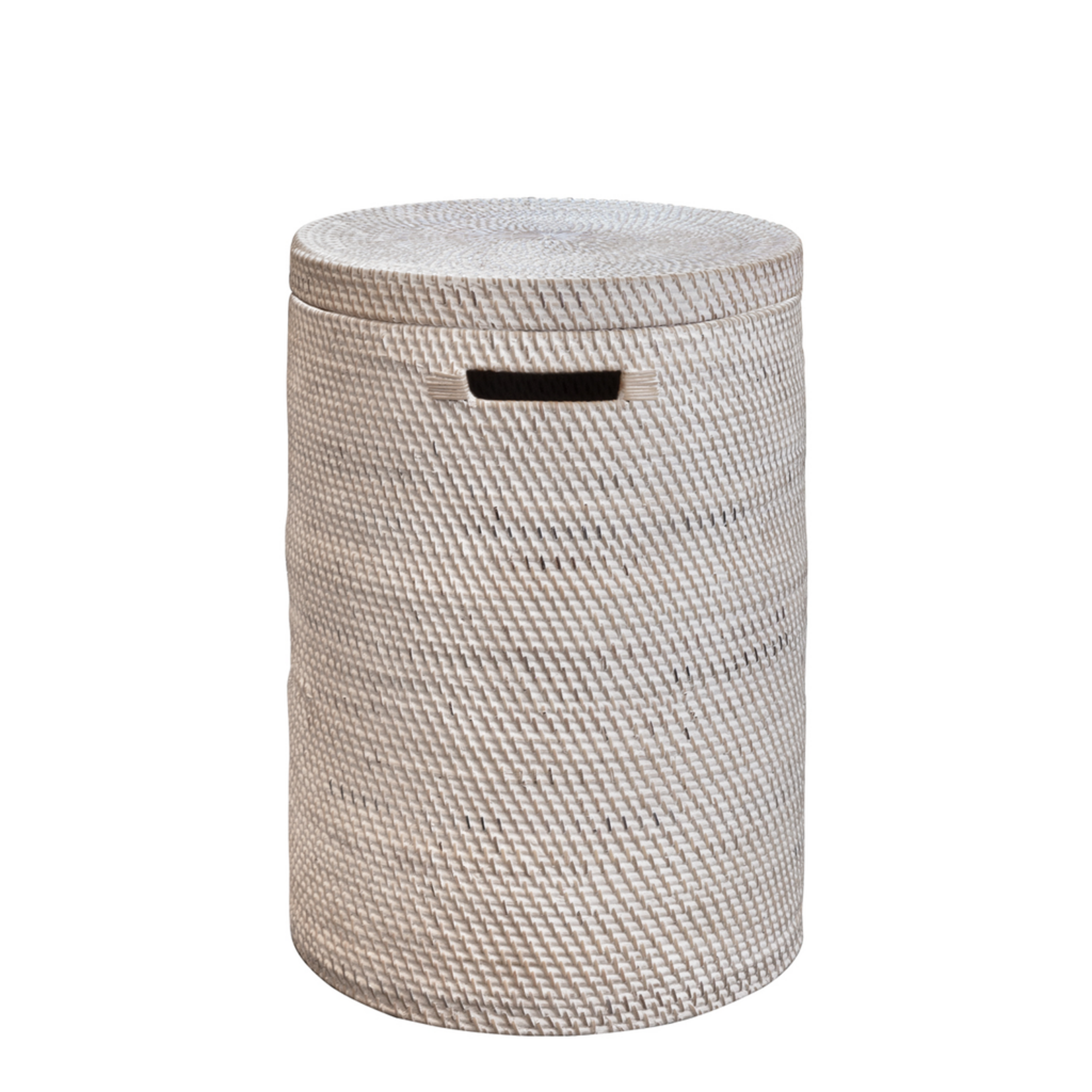 Wäschekorb rund weiss mittel, D34cm, H49cm