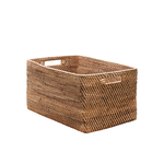 Rattankorb eckig braun 36x22xH15.5cm - S