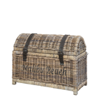 Rattan Truhe Malibu mit Leder M, 65x35x50cm hoch