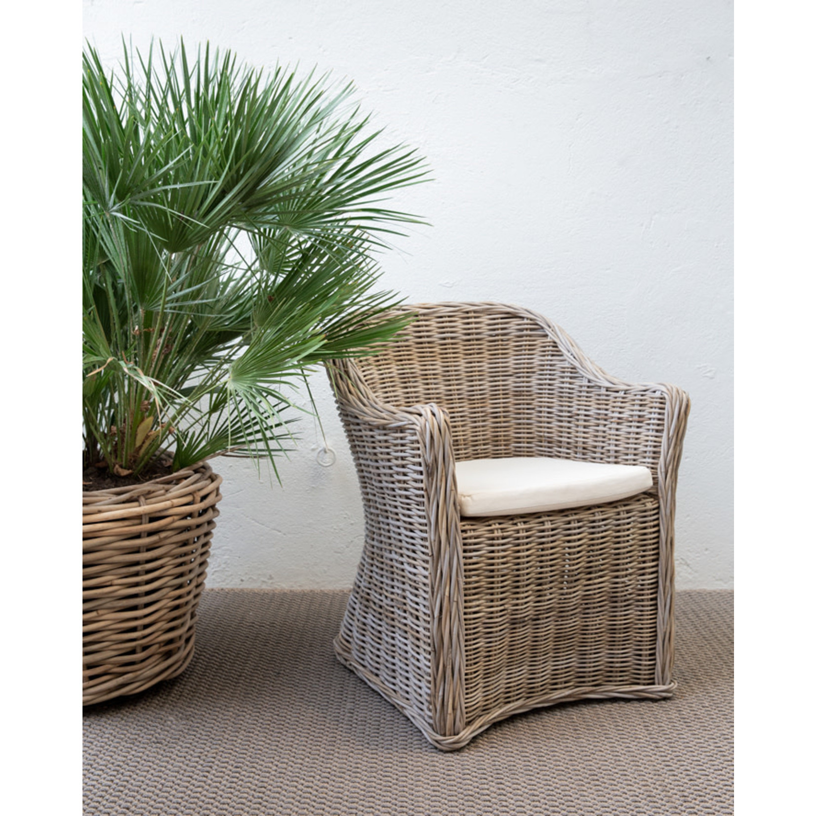 Stockwell Rattan Stuhl eckig, 67x67xH86cm