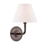 Sullivan Wandlampe D21xT25xH29cm bronze & Leinen weiss