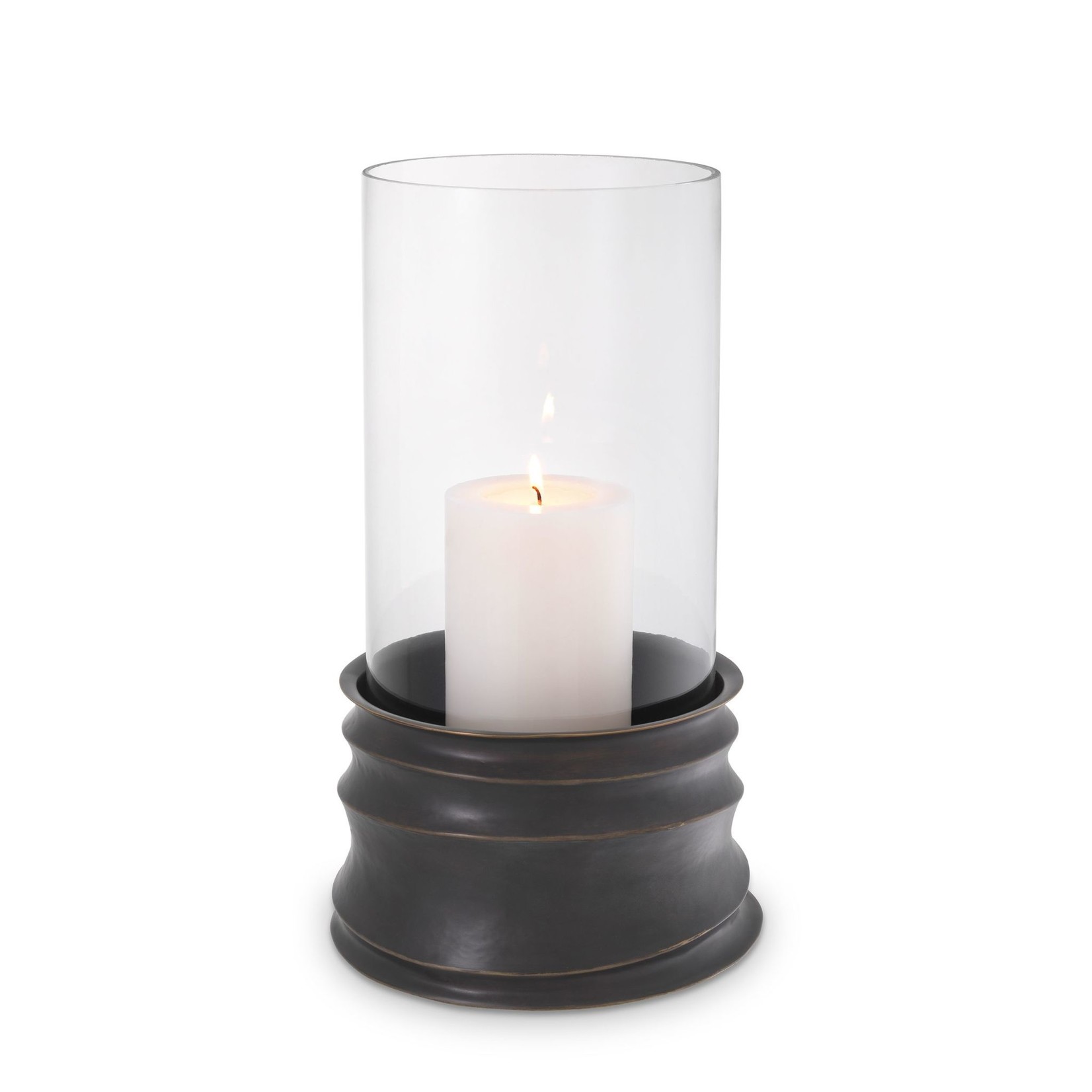 Gilardon Windlicht D21xH40.5cm Glas klar & bronze