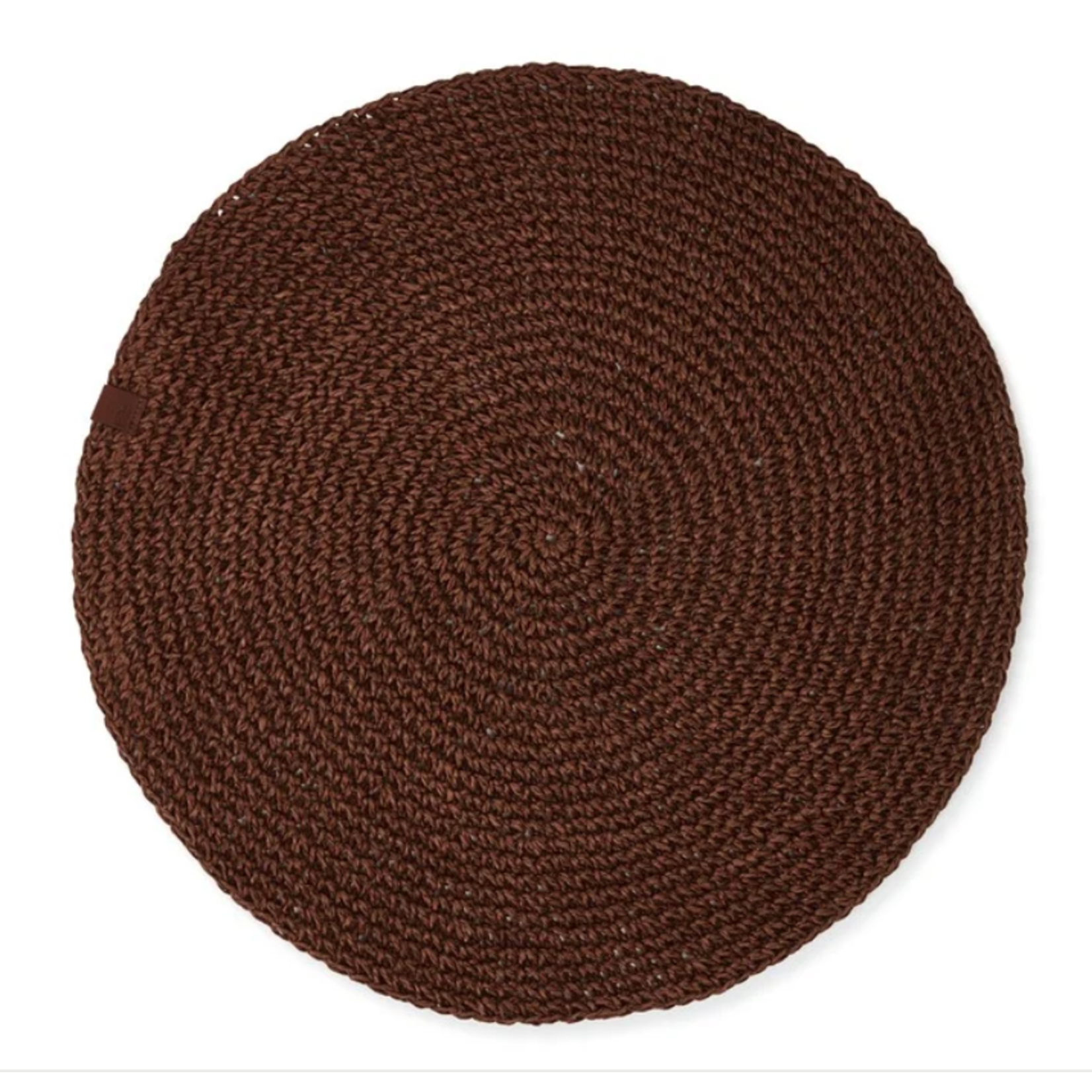 Round Recycled Paper Straw Placemat 38cm, Brown